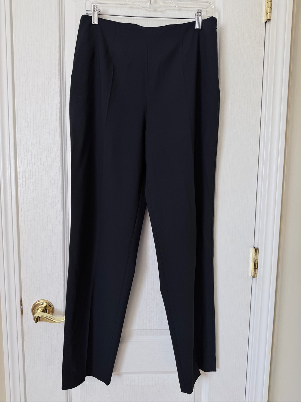 Piazza Sempione Black Wool Stretch Tailored Pants IT 46 US 10 Made in Italy